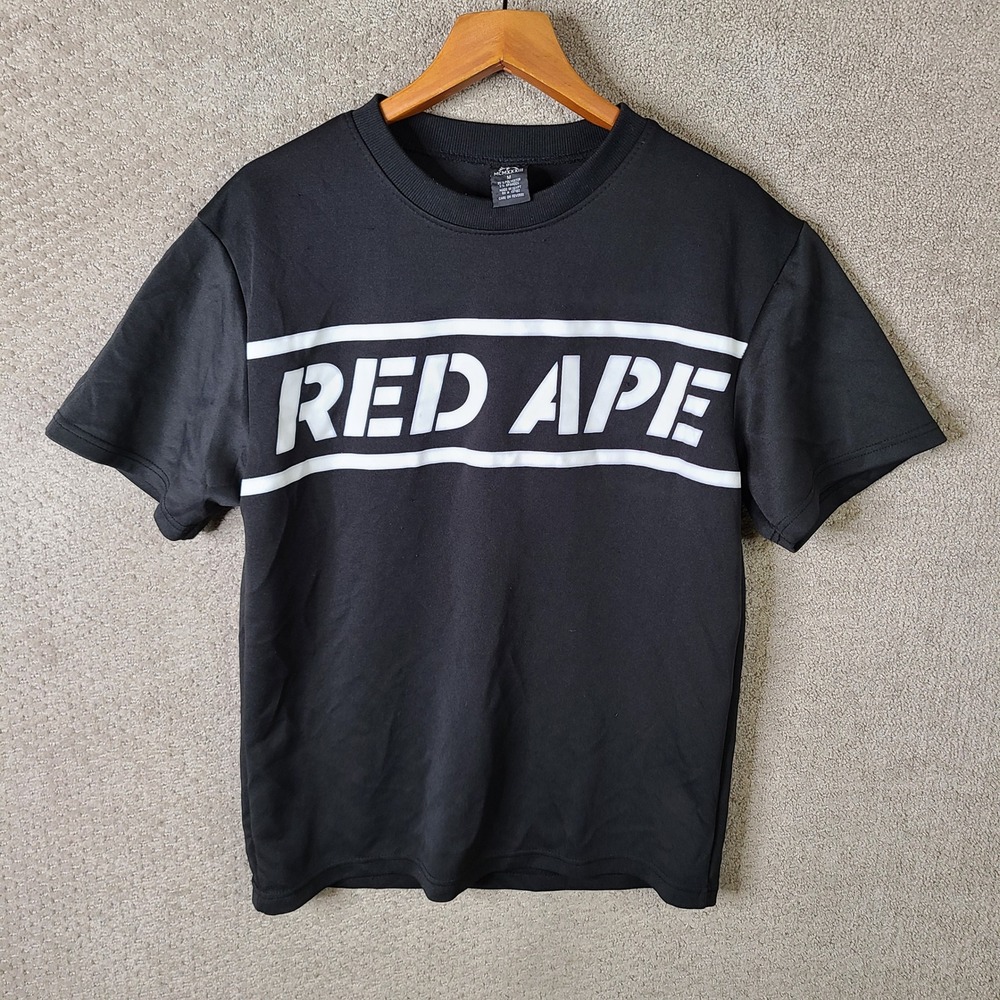 Red Ape Shirt Mens Medium‎ Black White Graphic Logo Short Sleeve Stretch